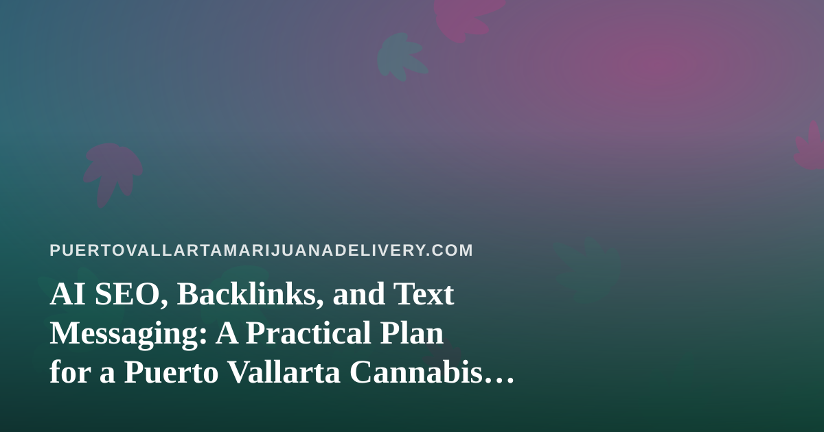 AI SEO, Backlinks, and Text Messaging: A Practical Plan for a Puerto Vallarta Cannabis Delivery Site